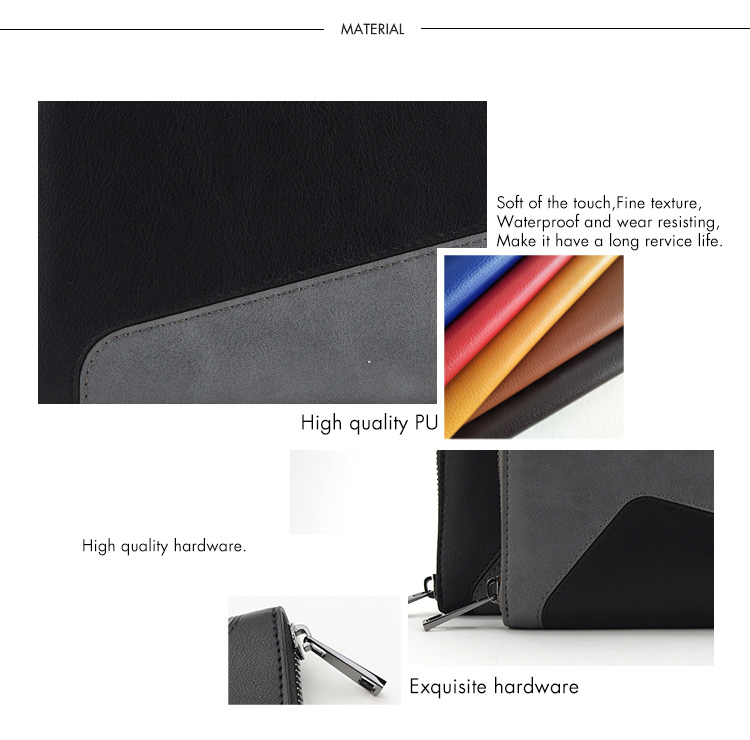 zipper wireless charger wallet