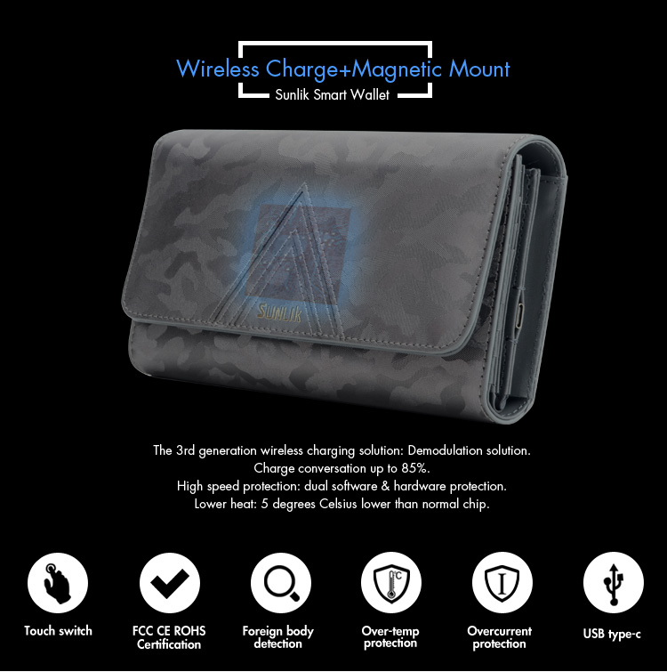 10W fast charger wallet